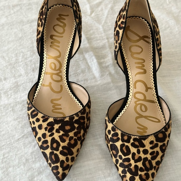 Sam Edelman Shoes - Sam EdelmanLeopard PrintHeels with d'Orsay Style Elegant RealFur 2.5 inch heels